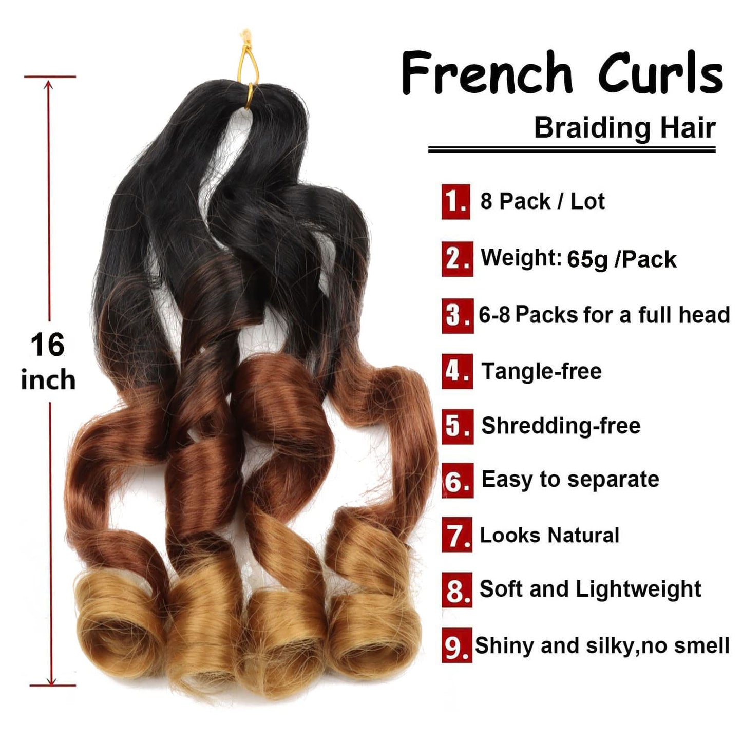 French Curl Braiding Synthetic Hair